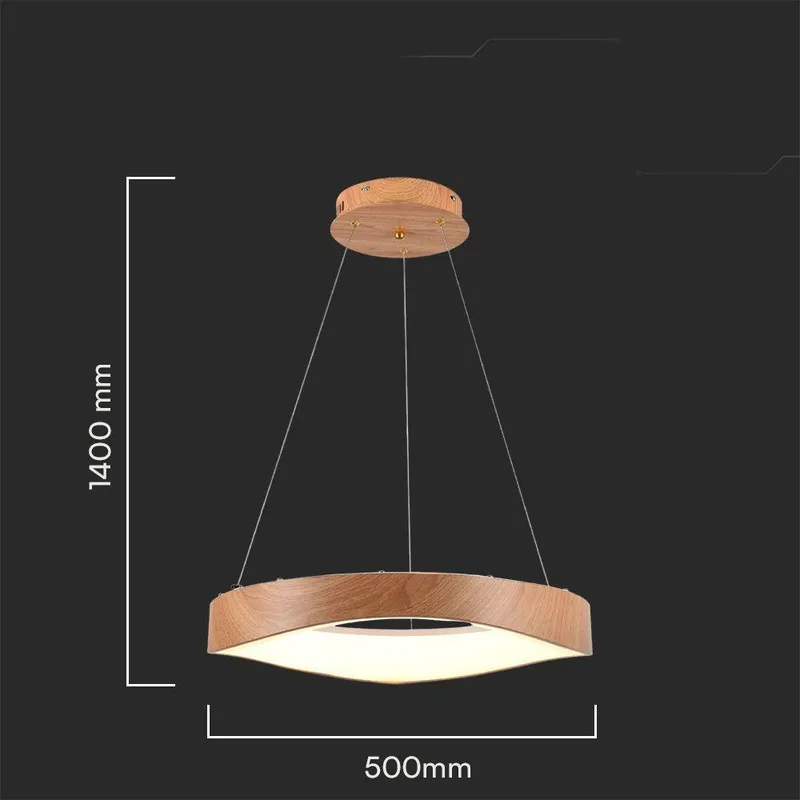 Oprawa Zwieszana V-TAC LED 25W Drewno Fi. 50cm VT-7974 3000K 2800LM