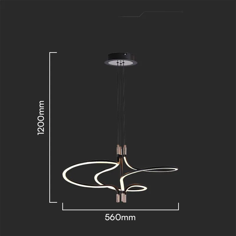 Oprawa Zwieszana V-TAC LED 30W Złoty Czarny 56x120cm VT-7980 3000K 3350LM