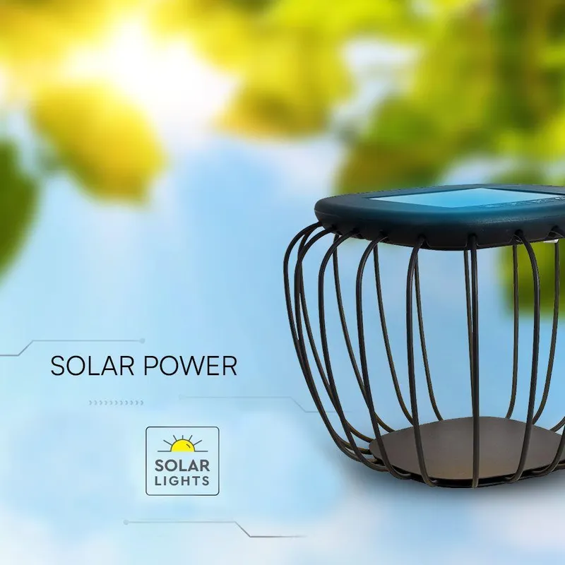 Przenośna Lampa Solarna Druciak V-TAC 1W LED IP44 Zmiana Barwy 42x30cm VT-7993 3000K-6000K 120LM - Szara