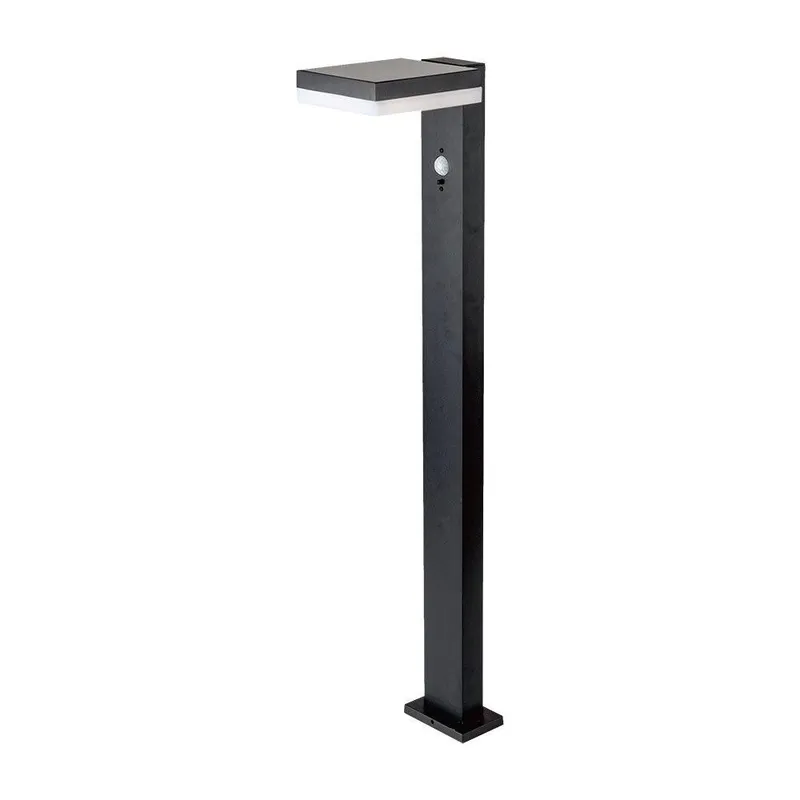 Słupek Ogrodowy Solarny V-TAC 80cm 5.5W LED IP54 Kwadrat VT-1167 3000K 220LM 3 Lata Gwarancji - Czarny