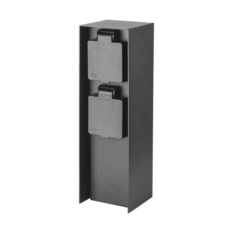 Słupek Ogrodowy V-TAC 2 Gniazda 2X16A 23cm 3600W IP44 Grafit VT-1196 3 Lata Gwarancji