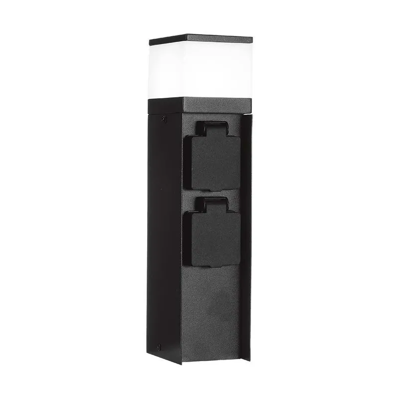 Słupek Ogrodowy LED G9 V-TAC 2 Gniazda 2X16A 23cm 3600W IP44 Grafit VT-1197 3 Lata Gwarancji