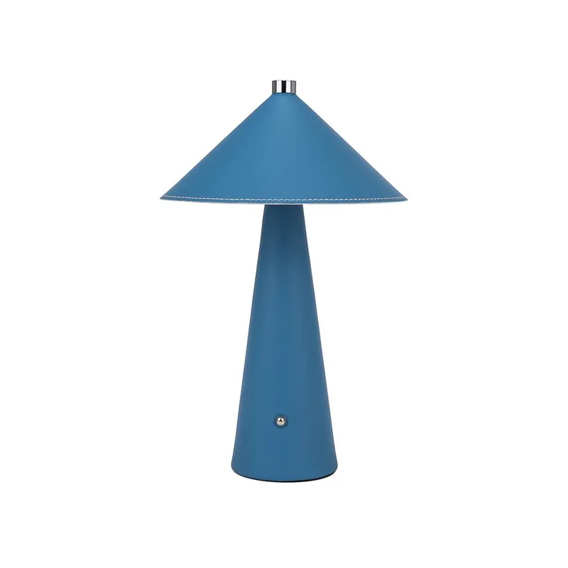 Lampka Stołowa Nocna V-TAC 3W LED 33cm CCT Ładowanie USB-C Ściemnianie Skóra VT-10117 3000K-6000K 240LM - Niebieska