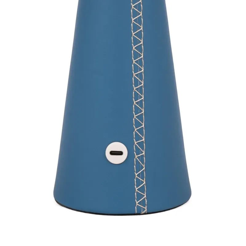 Lampka Stołowa Nocna V-TAC 3W LED 33cm CCT Ładowanie USB-C Ściemnianie Skóra VT-10117 3000K-6000K 240LM - Niebieska