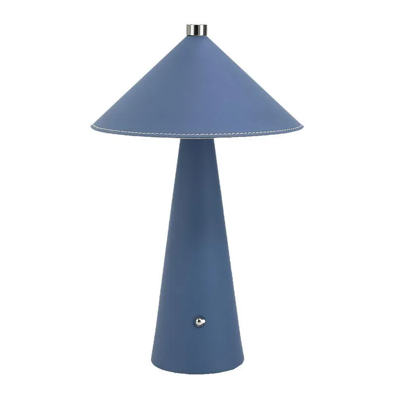 Lampka Stołowa Nocna V-TAC 3W LED 33cm CCT Ładowanie USB-C Ściemnianie Skóra VT-10117 3000K-6000K 240LM - Niebieska