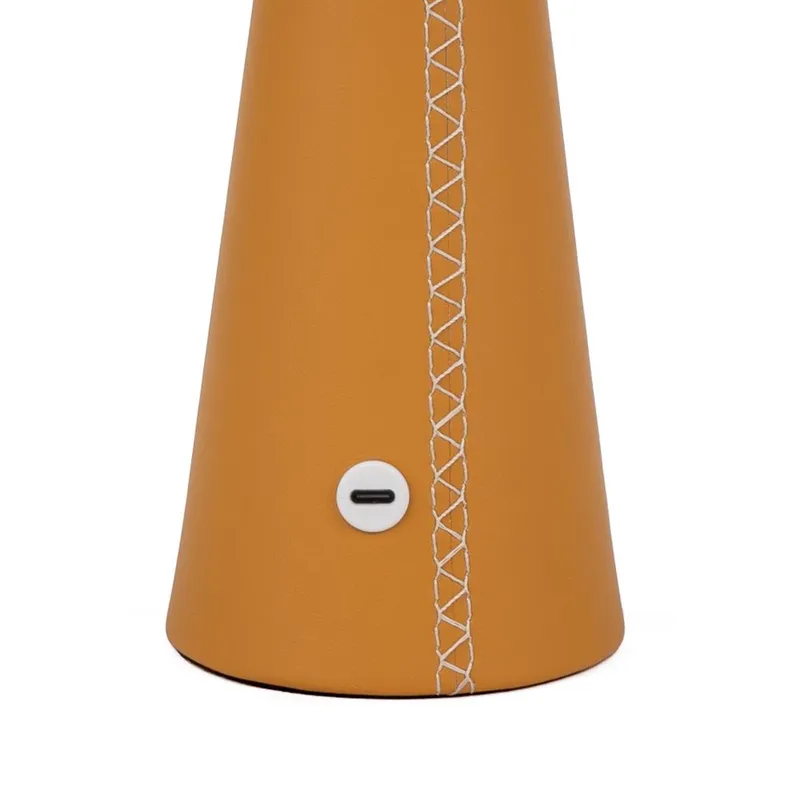 Lampka Stołowa Nocna V-TAC 3W LED 33cm CCT Ładowanie USB-C Ściemnianie Skóra VT-10117-Y 3000K-6000K 240LM - Żółta