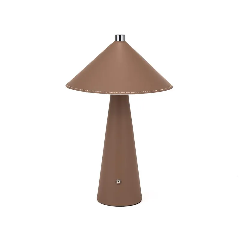 Lampka Stołowa Nocna V-TAC 3W LED 33cm CCT Ładowanie USB-C Ściemnianie Skóra VT-10117 3000K-6000K 240LM - Brązowa