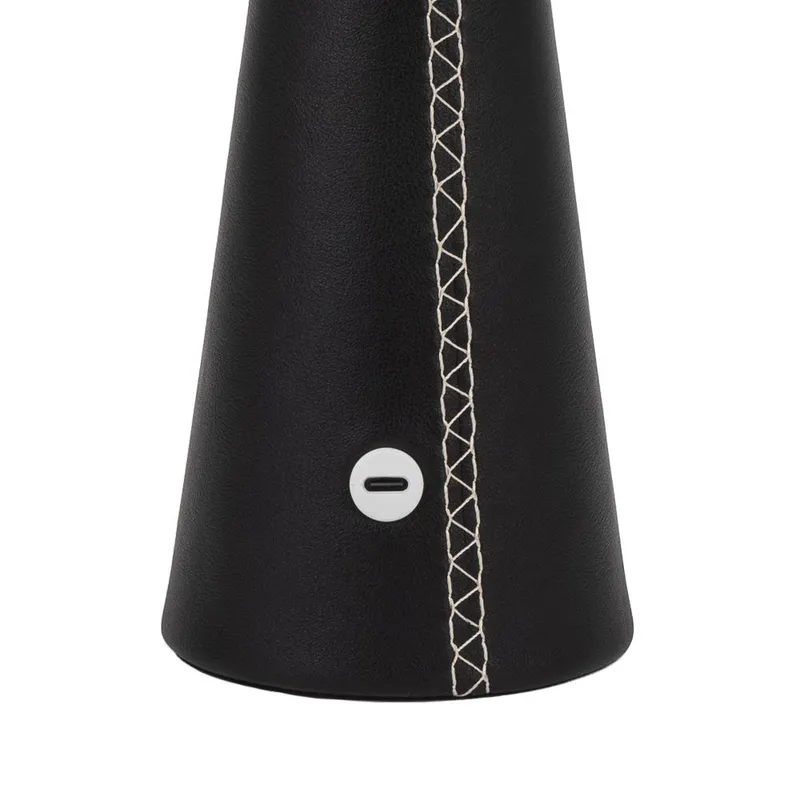Lampka Stołowa Nocna V-TAC 3W LED 33cm CCT Ładowanie USB-C Ściemnianie Skóra VT-10117 3000K-6000K 240LM - Czarna