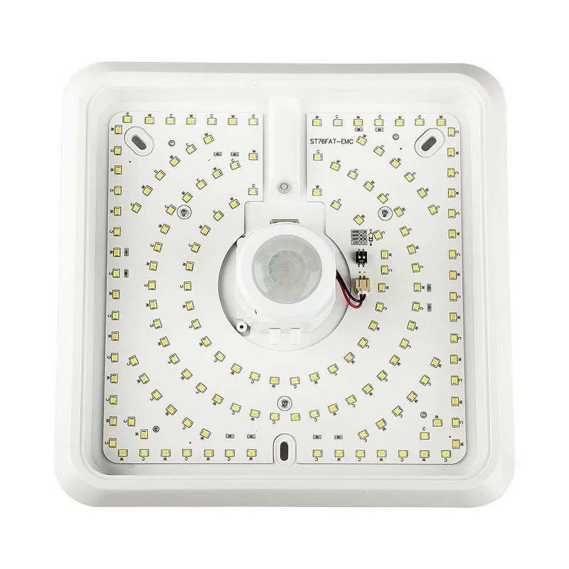 Oprawa Sufitowa Plafoniera V-TAC 12W LED CREE CHIP 25x25cm Czujnik Ruchu CCT Kwadratowy VT-81003 3000K-4000K-6500K 1100LM 6 Lat Gwarancji - Biały