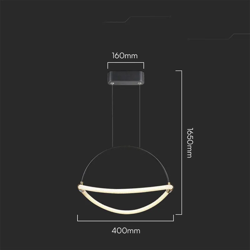 Oprawa Zwieszana V-TAC 12W LED 40cm VT-10124 4000K 1500LM - Czarna