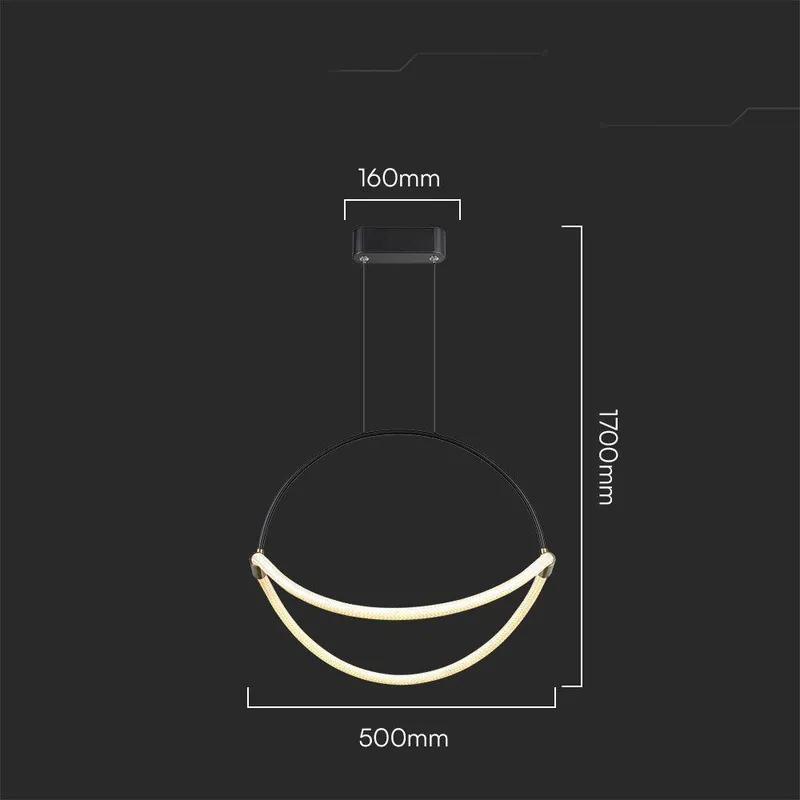 Oprawa Zwieszana V-TAC 16W LED 50cm VT-10125 4000K 2000LM - Czarna