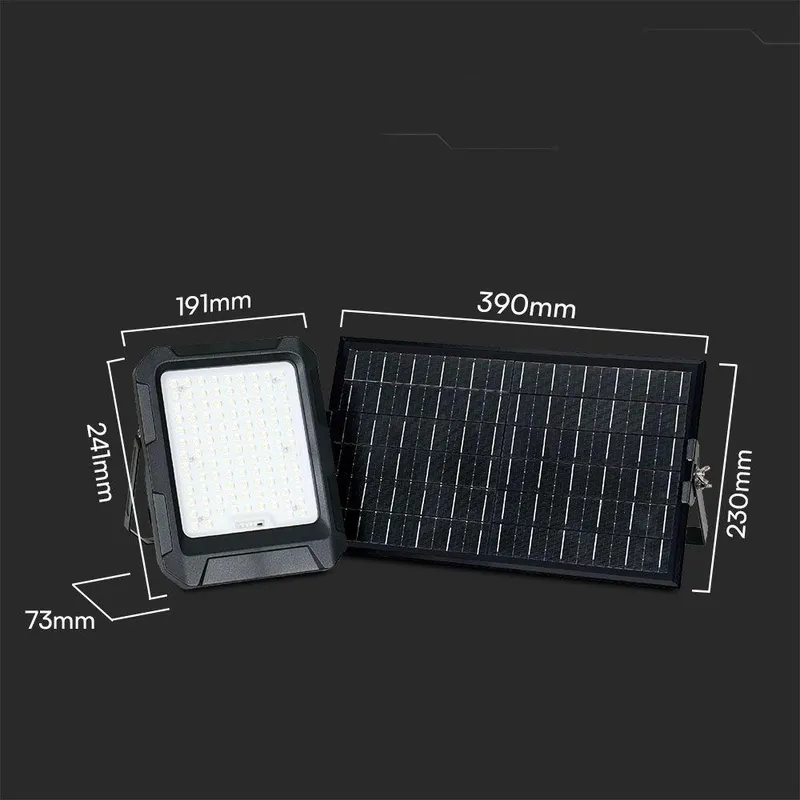 Naświetlacz LED Solarny V-TAC 15W Pilot Auto Timer IP65 VT-102W 4000K 1800LM - Czarny