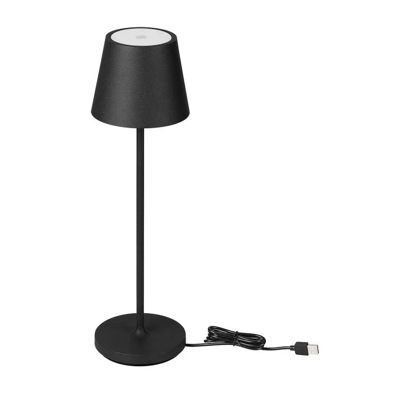 Lampka Stołowa Nocna V-TAC 1,5W LED 27,5cm Ładowanie Ściemnianie IP54 VT-7997 3000K 150LM - Czarna
