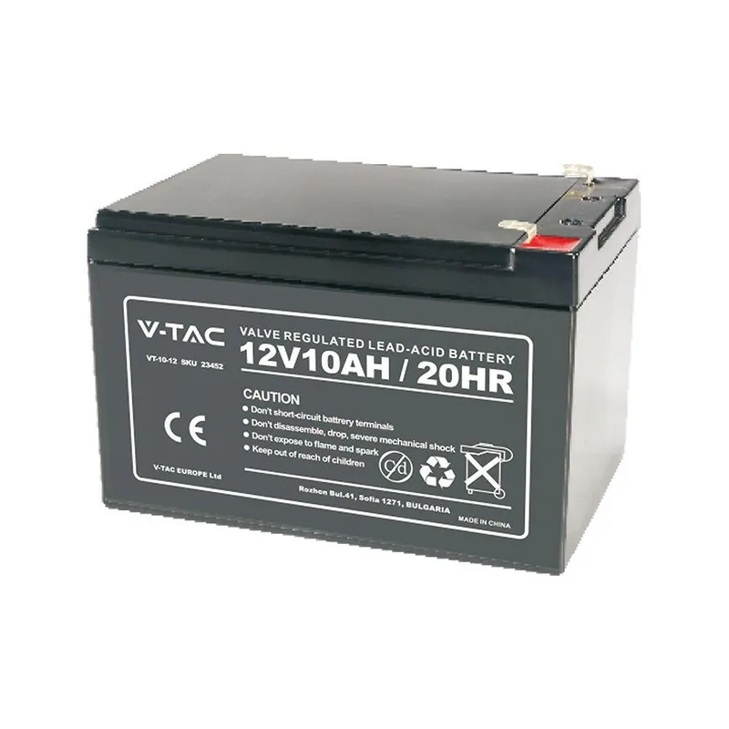 Akumulator Żelowy Bezobsługowy 12V 10Ah V-TAC T2 178X35X60(67)MM VT-10-12 5 Lat Gwarancji