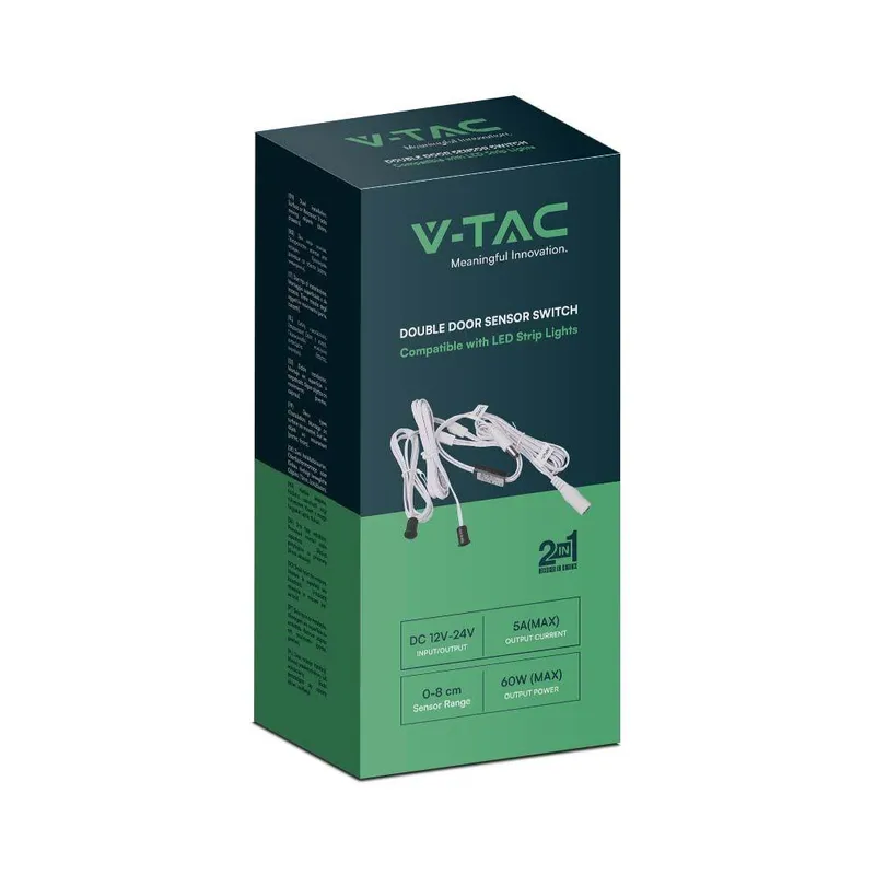 Czujnik Ruchu Otwarcia Drzwi Podwójny Z Przewodem 60W MAX V-TAC VT-82060