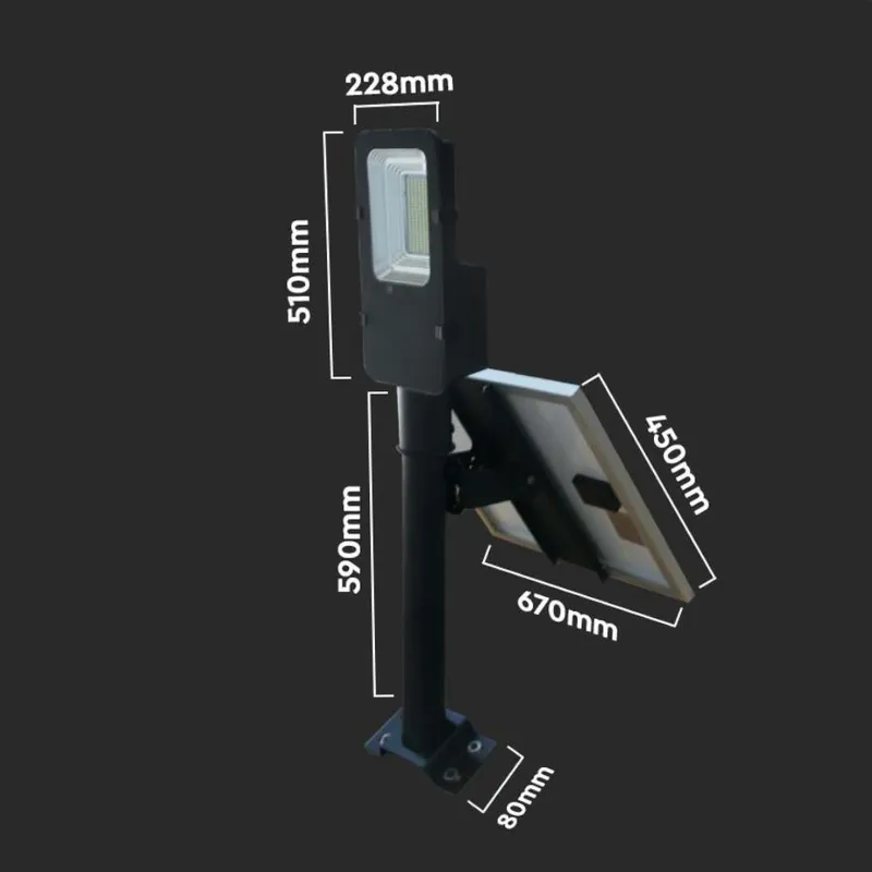 Naświetlacz Oprawa Uliczna Solarna Hybrydowa V-TAC 50W LED VT-ST201 4000K 4000LM