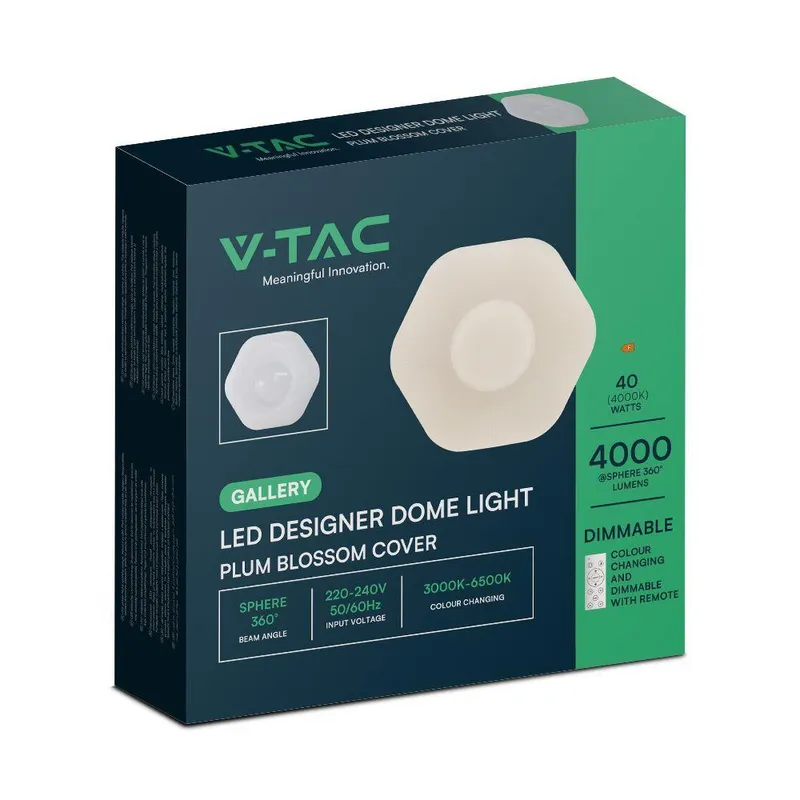 Oprawa Sufitowa Plafoniera V-TAC 20W/40W LED Plum FI.40CM CCT Pilot Timer VT-8561 3000K-6500K 4000LM