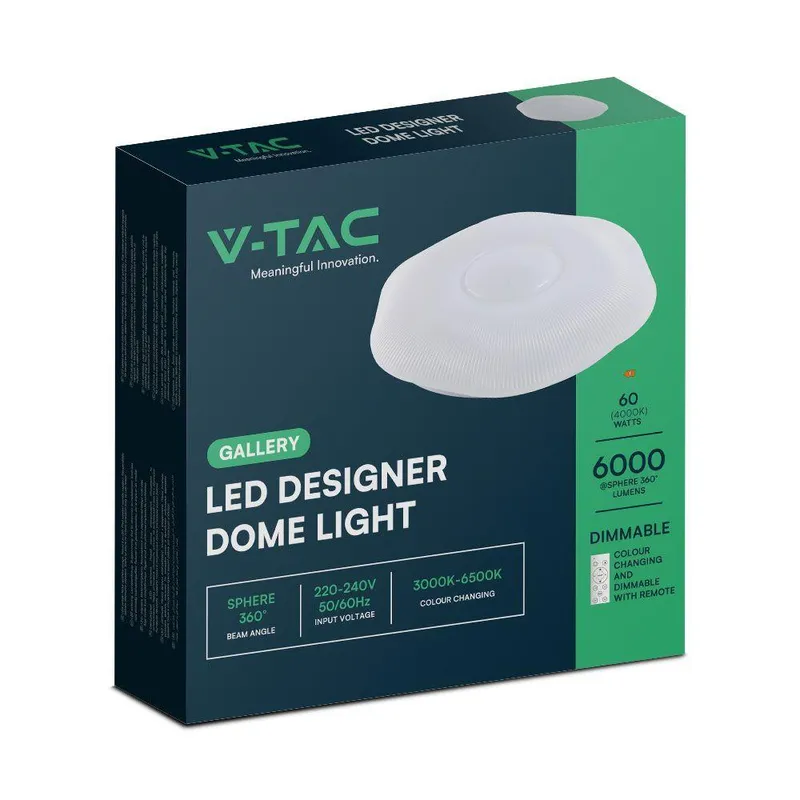 Oprawa Sufitowa Plafoniera V-TAC 30W/60W LED Plum FI.50CM CCT Pilot Timer VT-8562 3000K-6500K 6000LM