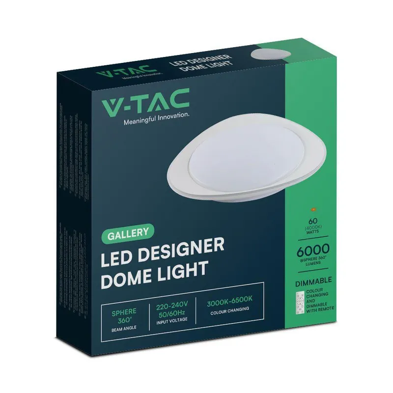 Oprawa Sufitowa Plafoniera V-TAC 60W LED Phantom FI.55CM CCT Pilot Timer VT-8568 3000K-6500K 6000LM