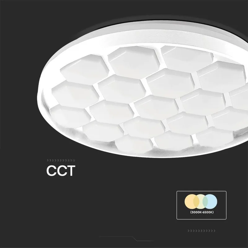 Oprawa Sufitowa Plafoniera V-TAC 60W LED Beehive FI.49CM CCT Pilot Timer VT-8569 3000K-6500K 6000LM