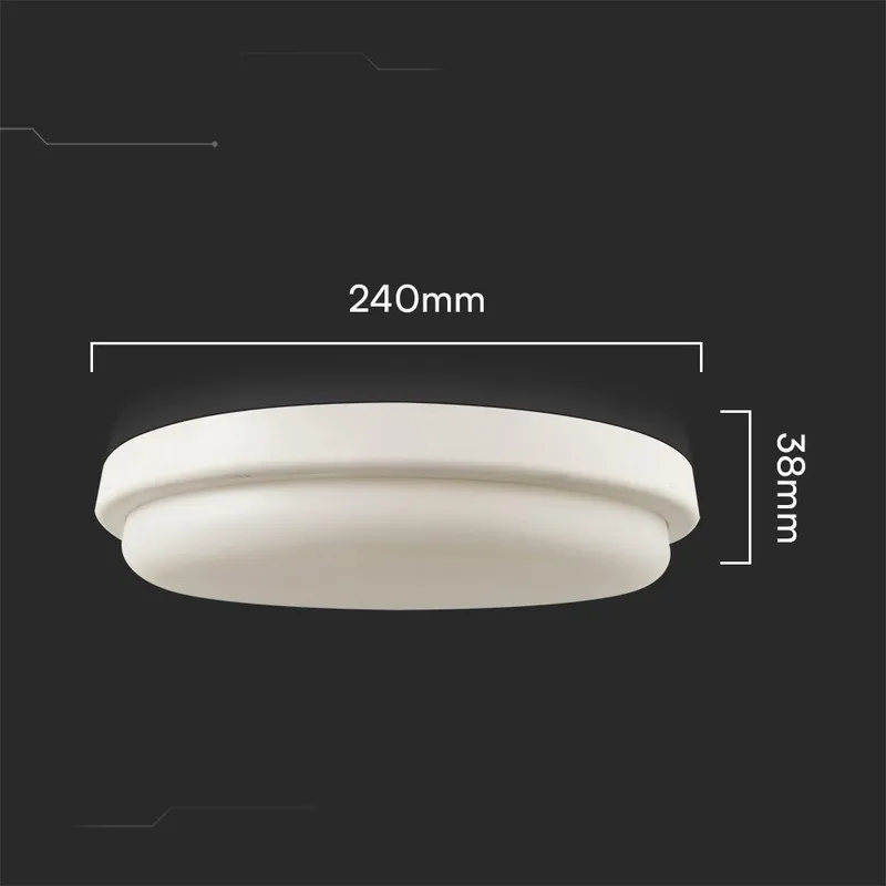 Oprawa Sufitowa Plafoniera V-TAC 24W LED Okrągły 240x38mm IP54 VT-80024 6500K 2500LM