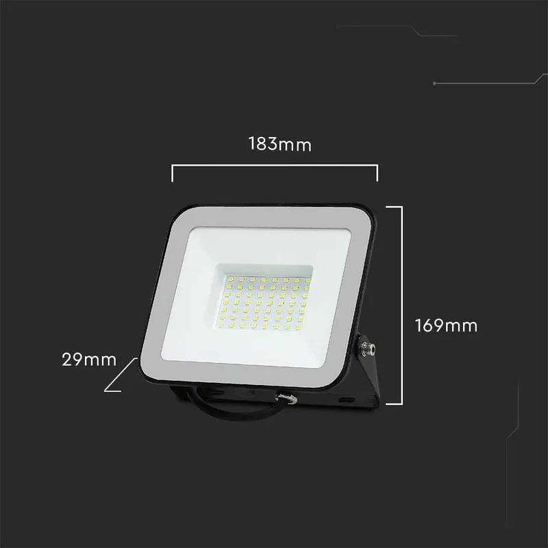 Naświetlacz LED V-TAC 50W 100LM/W SAMSUNG CHIP VT-44055 6500K 4270LM 5 Lat Gwarancji - Czarny