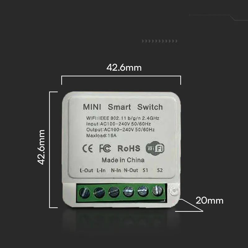 Bezprzewodowy Włącznik Switch WI-FI V-TAC 2X5A Dopuszkowy Smart Life Tuya Alexa Google Home VT-5102