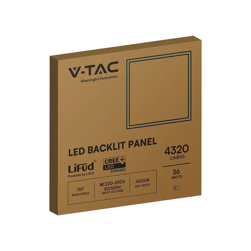 Panel LED V-TAC 36W 60x60 LED CREE CHIP Zasilacz LIFUD Backlight 33mm 120LM/W VT-61036 6500K 4320LM 6 Lat Gwarancji