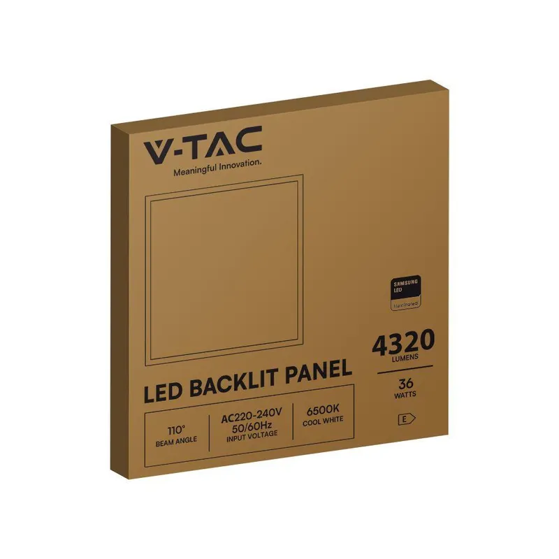 Panel LED V-TAC 36W 60x60 LED SAMSUNG CHIP Backlight 33mm 120LM/W VT-61036 6500K 4320LM 5 Lat Gwarancji