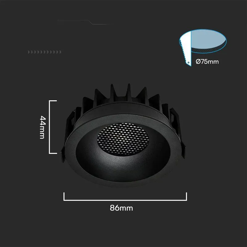 Oprawa V-TAC LED Downlight 18W BRIDGELUX CHIP CCT Raster Antyolśnieniowy Plaster Miodu VT-17018 3000K-4000K-6400K 1860LM - Czarna