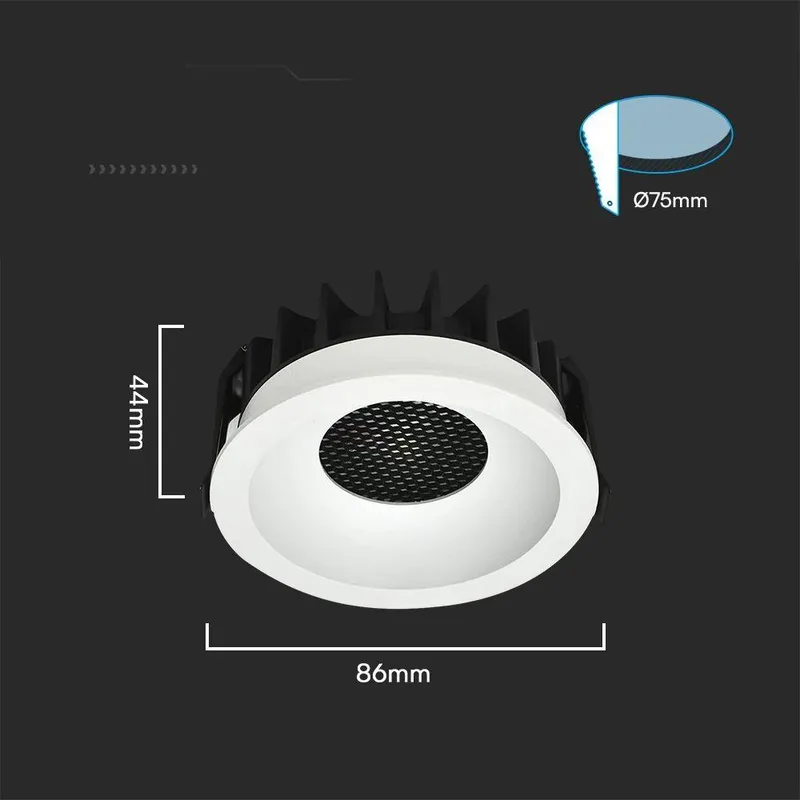 Oprawa V-TAC LED Downlight 24W BRIDGELUX CHIP CCT Raster Antyolśnieniowy Plaster Miodu VT-17024 3000K-4000K-6400K 2540LM - Biała