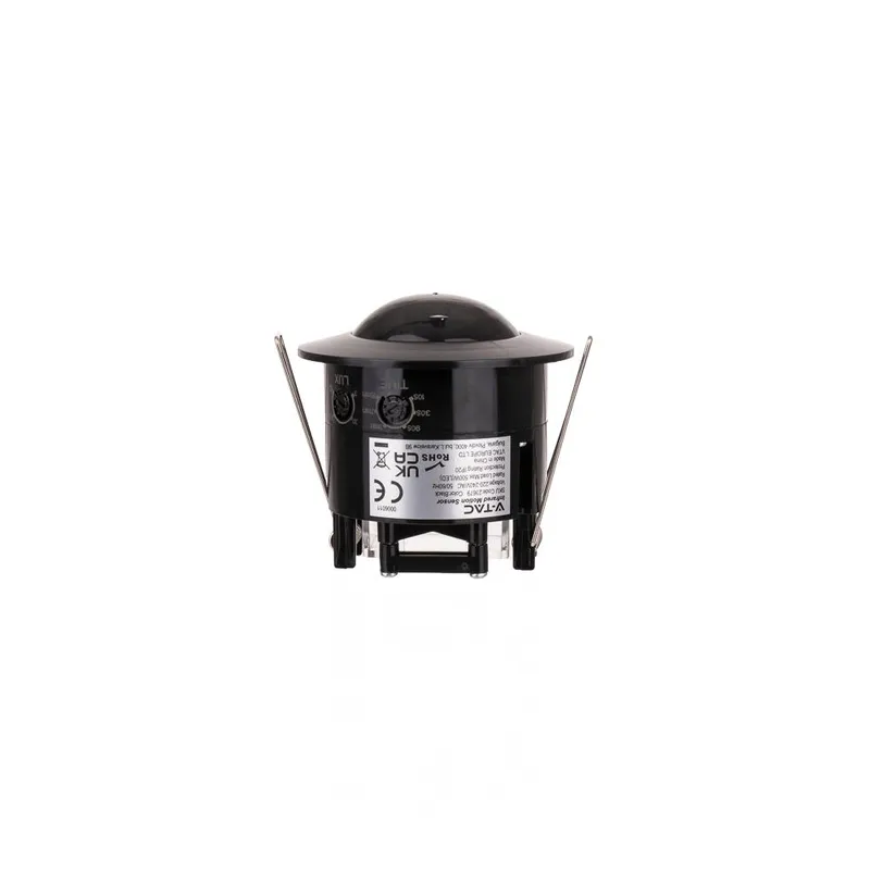Czujnik Ruchu Sufitowy 360ST Wpuszczany Okrągły Full Black V-TAC VT-8029 - Czarny