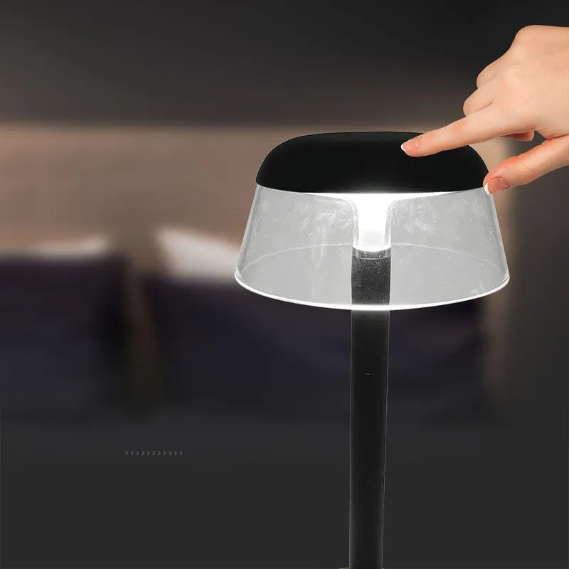 Lampka Stołowa Nocna V-TAC 3W LED 28cm Ładowanie USB Ściemnianie VT-75002 3000K-4000K-6400K 110LM - Czarna