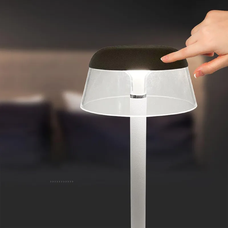 Lampka Stołowa Nocna V-TAC 3W LED 28cm Ładowanie USB Ściemnianie VT-75002 3000K-4000K-6400K 110LM - Biała