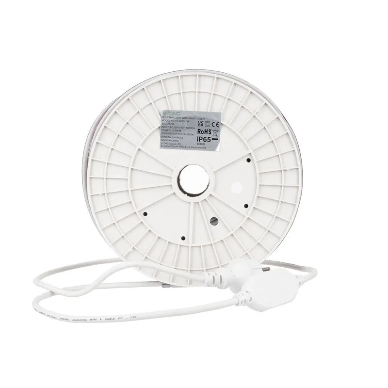 Taśma LED 230V V-TAC Bezpunktowa COB 286LED/M 12,5W/M Rolka 50mb VT-2025 286-50M 6500K 1100LM
