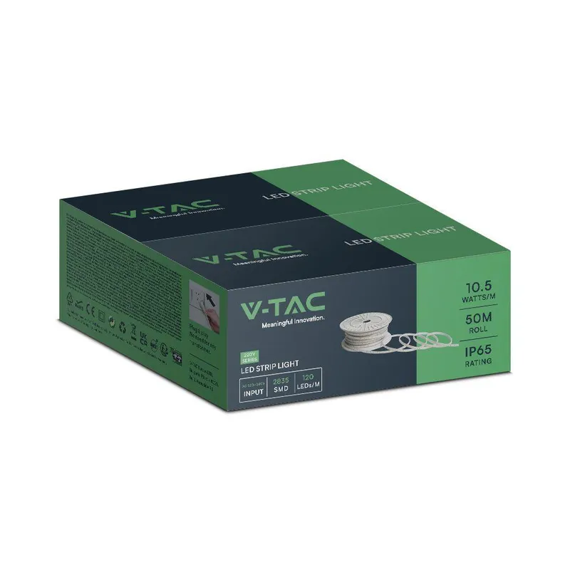 Taśma LED 230V V-TAC Rękaw IP65 120LED/M 10,5W/M Rolka 50mb VT-2835 121-50M Kolor - Niebieski