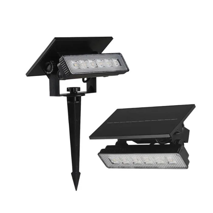 Oprawa Ogrodowa 2w1 Wbijana Naświetlacz Ścienny LED V-TAC Solarna 0,9W IP65 VT-41009 3000K 80LM 3 Lata Gwarancji