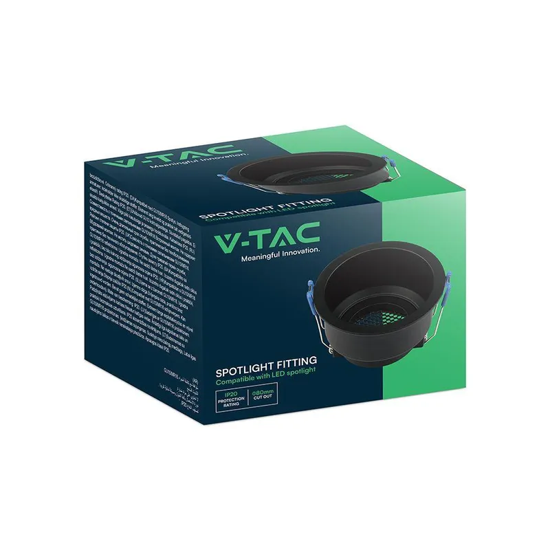 Oczko V-TAC GU10 Hoyne Comb Aluminium Okrągłe VT-9001RD 3 Lata Gwarancji - Czarne