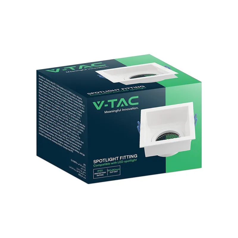 Oczko V-TAC GU10 Hoyne Comb Aluminium Kwadrat VT-9001SQ 3 Lata Gwarancji - Białe