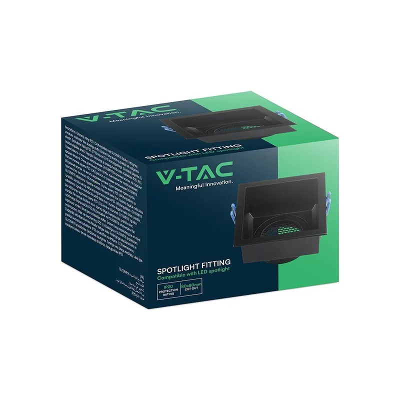 Oczko V-TAC GU10 Hoyne Comb Aluminium Kwadrat VT-9001SQ 3 Lata Gwarancji - Czarne