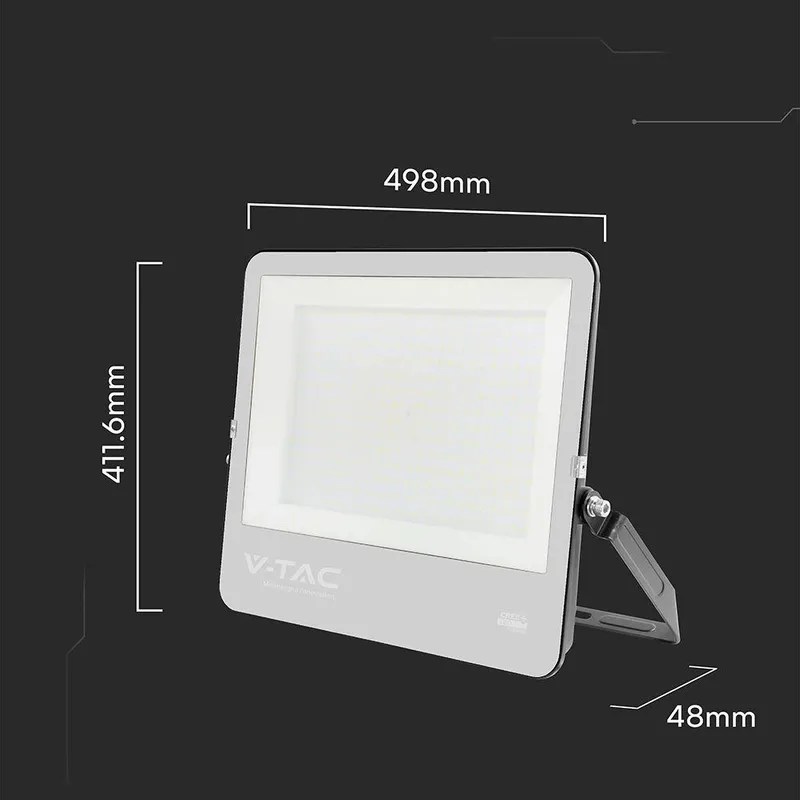 Naświetlacz LED V-TAC CREE CHIP 300W 135LM/W Obudowa Przewód 1m IP65 VT-44003 4000K 34440LM 6 Lat Gwarancji - Czarna
