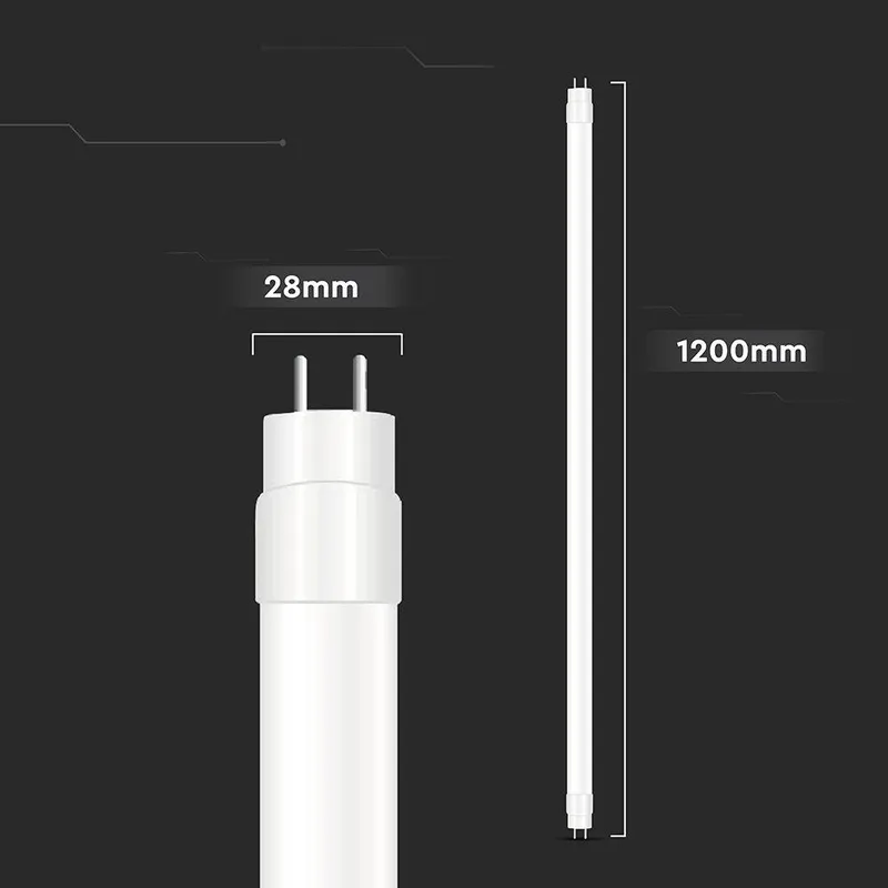 Tuba Świetlówka LED T8 V-TAC 120cm 16.5W G13 Nano Plastic 110LM/W VT-122-N 3000K 1850LM 3 Lata Gwarancji