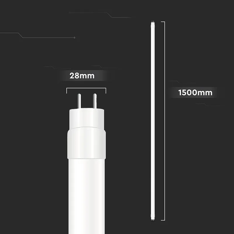 Tuba Świetlówka LED T8 V-TAC 150cm 24W G13 Nano Plastic 125LM/W VT-152-N 4000K 3000LM 3 Lata Gwarancji