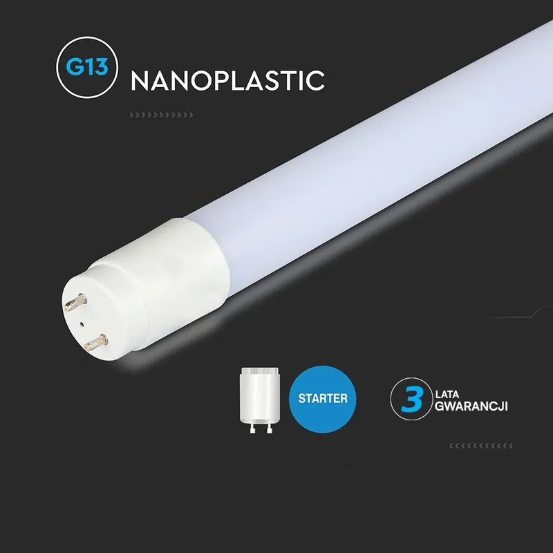 Tuba Świetlówka LED T8 V-TAC 150cm 24W G13 Nano Plastic 125LM/W VT-152-N 6500K 3000LM 3 Lata Gwarancji