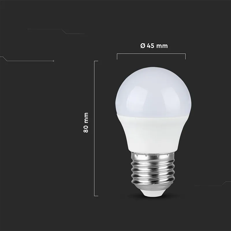 Żarówka LED V-TAC 6.5W E27 Kulka G45 VT-290-N 4000K 600LM