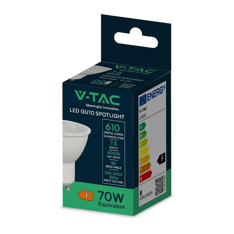Żarówka LED V-TAC GU10 7.5W 38ST VT-291 4000K 610LM