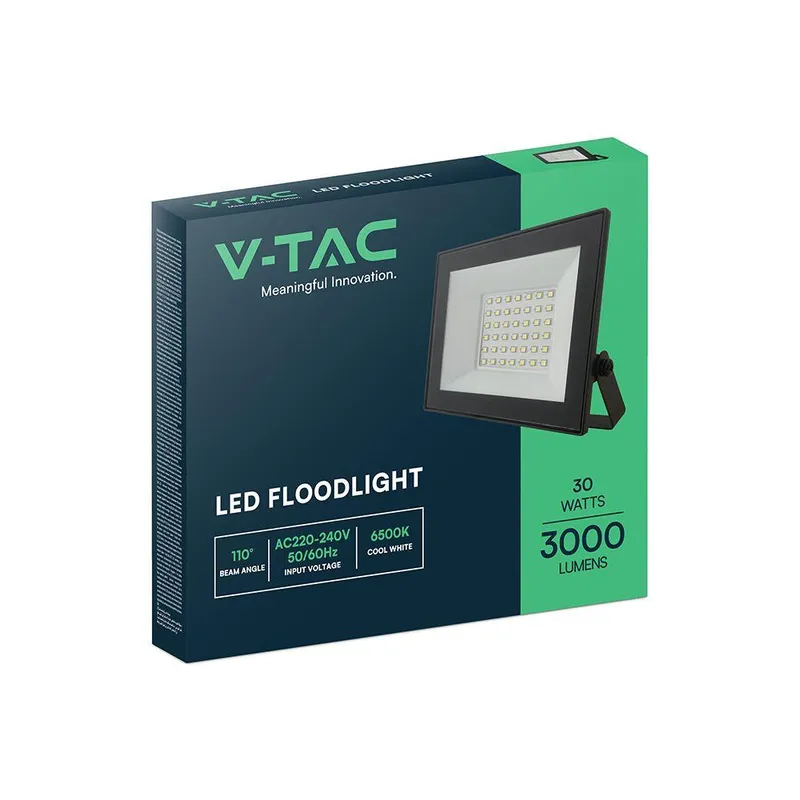 Naświetlacz LED V-TAC 30W LED SMD VT-44037 6500K 3000LM - Czarny