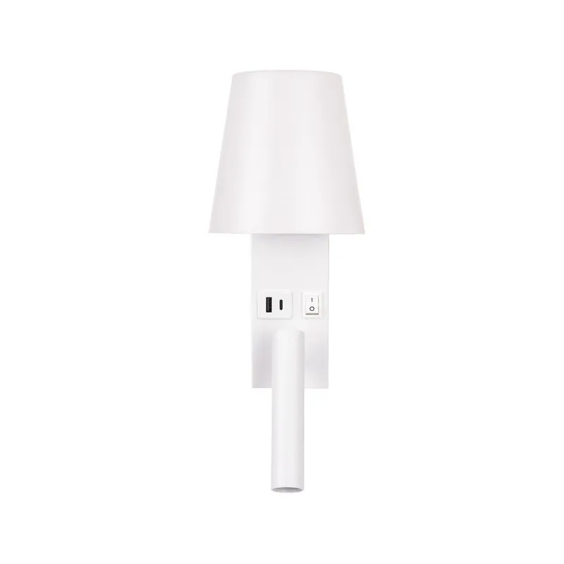 Oprawa LED V-TAC 2W COB CREE Kinkiet Hotel Łóżko USB+USB C Klosz VT-80062-W 3000K 60LM - Biały