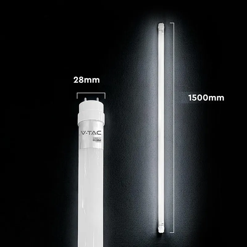 Tuba Świetlówka LED T8 V-TAC CREE CHIP 150cm 15W G13 150LM/W Nano Plastic VT-015 4000K 2250LM 6 Lat Gwarancji