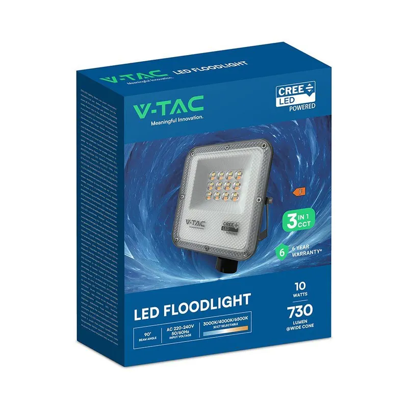 Naświetlacz LED V-TAC CREE CHIP 10W LED 3w1 CCT VT-44014CCT 3000K-4000K-6500K 730LM 6 Lat Gwarancji
